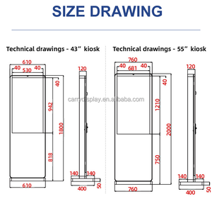 Siêu mỏng 43inch IP65 đường phố cảnh quan ngoài trời kiosk với thời gian giao hàng nhanh - Product Image 3