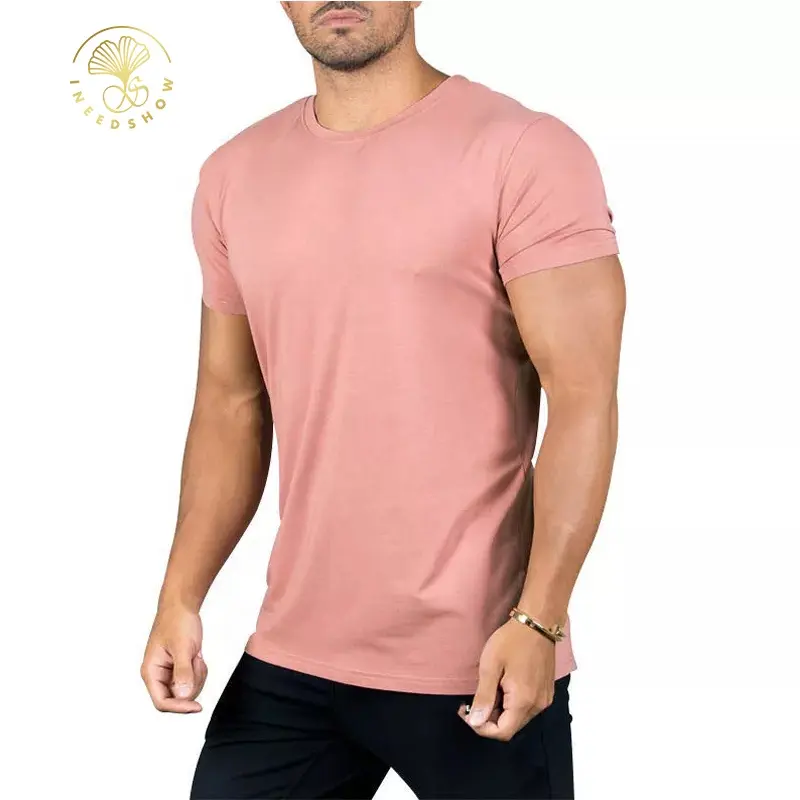 Camisetas deportivas de bambú para hombre, ropa de entrenamiento de alta calidad, personalizada, de talla grande, estampadas a la moda, venta al por mayor