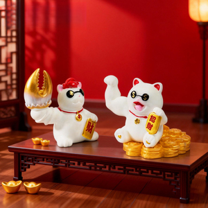 Weij กล่องปริศนาสำหรับตกแต่งภูมิทัศน์เซเลบริเน็ต Qilin แขนตุ๊กตามาเนกิโกะ - Product Image 4