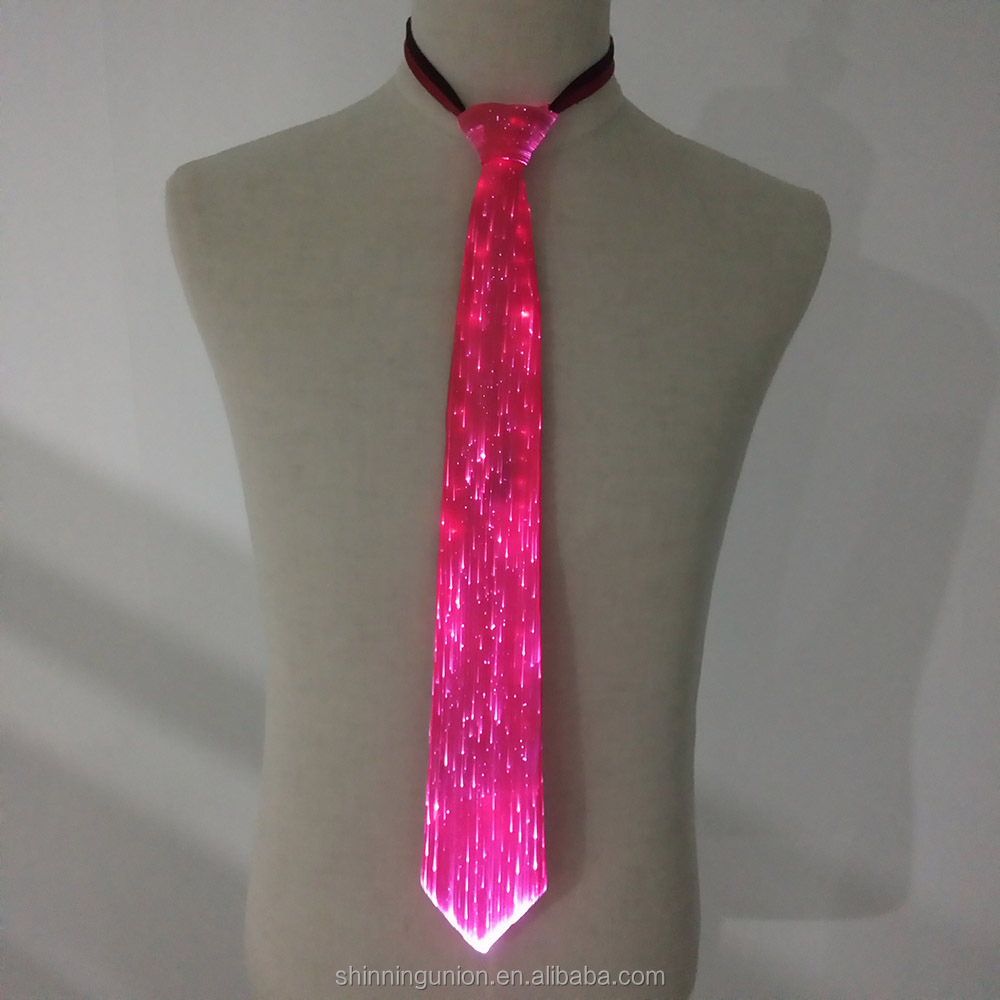 Party Led Neck Tie-Nieuwigheid Led Fiber Optic Light Up Universele Hals Tie Met Led-verlichting Knipperende Halloween Disco led Mannen Tie