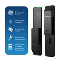 Accueil entièrement automatique sans poignée push pull carte mot de passe connexion dans la serrure intelligente numérique multipoint porte empreinte digitale