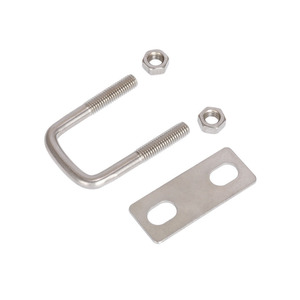คลิปเหล็กสี่เหลี่ยมสแตนเลส 304 ชุดน็อตสกรูมุมฉากรูปตัวยูที่หนีบท่อ - Product Image 4