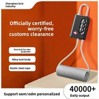 قفل أمتعة جمركي جديد TSA-025 مصنوع من البلاستيك ABS مع قفل رقمي رباعي الأرقام وكابل فولاذي صنع في الصين