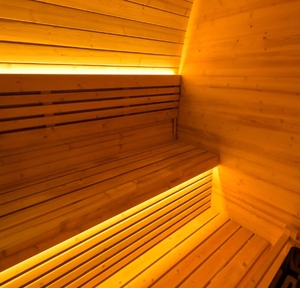 Sauna en bois massif d'extérieur populaire SANSHENG avec vestiaire <span class=keywords><strong>pour</strong></span> <span class=keywords><strong>2</strong></span> <span class=keywords><strong>personnes</strong></span>, sauna en bois cubique imperméable - Product Image 5