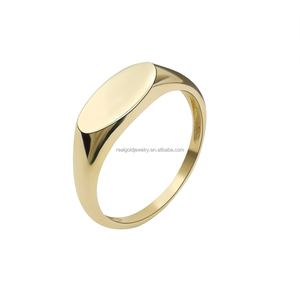 Echter Siegelring aus 14K massivem <span class=keywords><strong>Gold</strong></span>, minimalistisch, Inspiration, Freundschaft, echter 14-Karat-Goldring für Herren, Goldringe für Damen - Product Image 4
