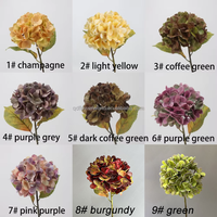 Grandes fleurs d'hortensia en latex couleur automne vintage, aspect naturel, artificielles, pour mariage, décoration intérieure, Noël, remise de diplôme