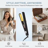Lisseur de cheveux en céramique réglable MCH, chauffe rapide en 30 secondes, 230°C, qualité professionnelle, LED, compatible camping-car