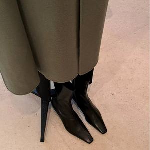 Botines Vintage de Tacón Bajo y Punta Cuadrada con Cremallera Lateral, Botas de Moda a Media Pantorrilla - Product Image 4