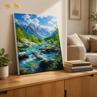 Peinture décorative moderne imprimée avec numéros, kit d'art sur toile de coton tendue, coffret cadeau
