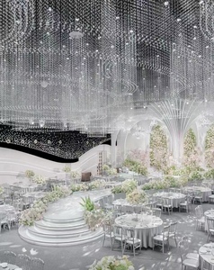 Decoración de salón de bodas Centros de mesa de techo Fotografía Diseño de inspiración Banquete Salón de bodas - Product Image 5