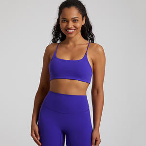 Sujetador deportivo desnudo de Color caramelo, ropa interior deportiva ajustada para correr al aire libre, ropa deportiva de secado rápido a prueba de golpes, Tops para mujer - Product Image 6