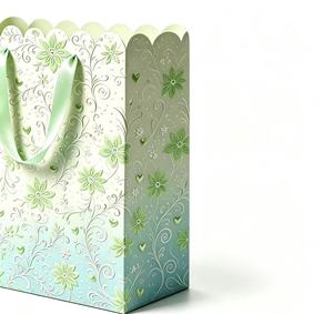 Customizable <b>gift</b> <b>bags</b> Mint Green Fancy large <b>gift</b> carry <b>bag</b> with ribbon and scalloped edge present <b>bag</b> for all occasions - Product Image 4
