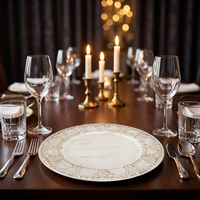 Assiettes de table et sous-assiettes en plastique personnalisées pour mariage, blanches, 13 pouces, pour fêtes