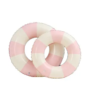 Gratis sampel stabil menyenangkan anti bocor Flamingo PVC keselamatan bayi bening anak balon donat float cincin renang
