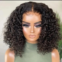 Perruques Courtes Sans Colle à Dentelle HD pour Femmes Noires, 100% Cheveux Humains Vierges Brésiliens Pré-Pluckés