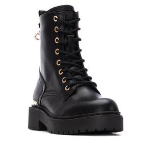 Xti Combat <b>Boots</b> Black Leather Lace Up Chunky Sole Women's Ankle <b>Boots</b> - Product Image 2
