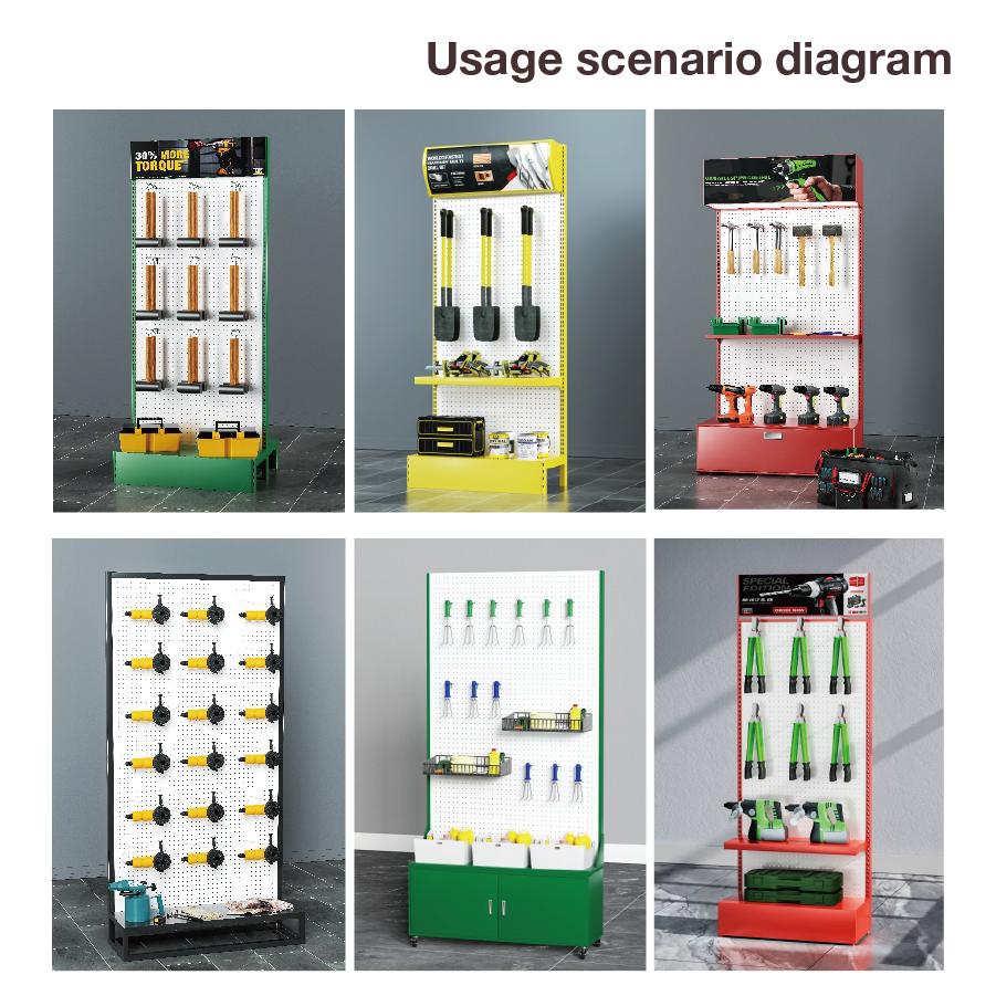 Apache Custom Single-Sided Metal Pegboard Hook Tool Display Stand for Auto Repair Shop and Factory Use — view 4
