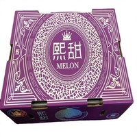 Boîte d'emballage auto-érectrice en carton ondulé personnalisée et imprimée pour fruits et légumes, avec partition pour la pastèque, gaufrage inclus