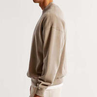 Sweat-shirts à capuche en molleton bouclette pour hommes, faible MOQ, haute qualité, col rond tricoté, broderie personnalisée, coupe oversize unisexe