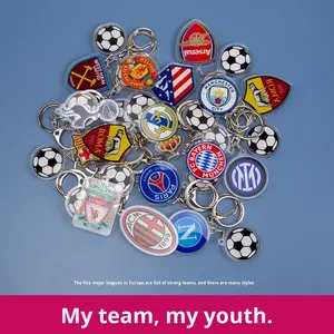 พวงกุญแจอะคริลิคตราสโมสรฟุตบอล ดีไซน์เรียบง่ายทันสมัย ของขวัญมิลาน จี้ห้อยกระเป๋า แมนเชสเตอร์ซิตี้ สำหรับเชลซี รถยนต์ - Product Image 2