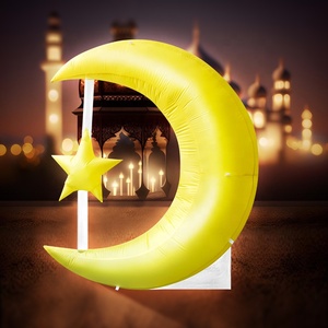 Ngoài trời mặt trăng và các ngôi sao ramadan với ánh sáng LED mubarak <span class=keywords><strong>Inflatable</strong></span> trang trí tùy chỉnh islam EID sân trang trí <span class=keywords><strong>Inflatable</strong></span> - Product Image 5