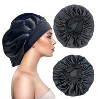 Bonnet de nuit en satin soyeux pour femme avec large bande élastique, bonnet de nuit en satin monocouche, bonnet de nuit large avec logo personnalisé