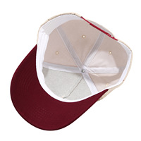 Casquette de baseball OEM 5 panneaux avec broderie 3D en relief personnalisée, logo Jour de Match, pour grossistes, usine BSCI, casquette bicolore, faible MOQ, prix compétitif