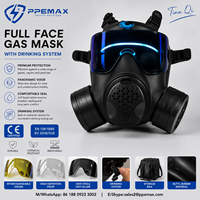 Masques à gaz résistants à la lumière, avec lentilles colorées remplaçables, deux cartouches, protection contre les contaminants CBRN, masque filtrant intégral