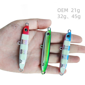 Leurre de pêche en mer de haute qualité 45g en fer et plomb, pour la pêche en eau profonde et sur les débris, à coulée rapide, à action lente, avec hameçons, pour eau salée, bar et truite - Product Image 1