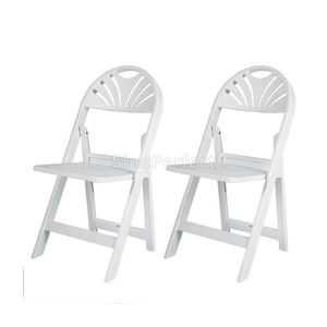 Chaises pliantes en résine plastique blanche d'extérieur en gros pour les événements, les hôtels, les mariages, les chaises de jardin pliables en plastique Wimbledon - Product Image 1