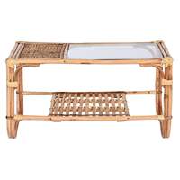 Table basse en rotin et bambou 76x46x40 Naturel