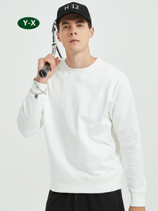 Felpa con cappuccio <span class=keywords><strong>nera</strong></span> semplice alla moda Y-X felpa con Logo personalizzato felpa Pullover di alta qualità senza cappuccio - Product Image 3