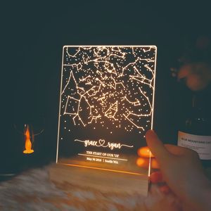 <span class=keywords><strong>Il</strong></span> <span class=keywords><strong>cielo</strong></span> <span class=keywords><strong>stellato</strong></span> <span class=keywords><strong>il</strong></span> giorno della nascita lampada decorativa atmosfera comodino luce notturna in legno piatto acrilico LED Souvenir regalo - Product Image 1