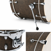 Batterie de percussions acoustiques professionnelle de luxe 5 pièces en bois et métal avec quincaillerie robuste réglable