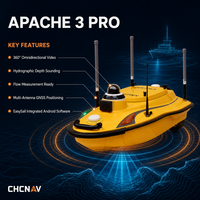 Bateau de relevé sans pilote à commande à distance CHCNAV Apache3 Pro de haute précision, véhicule de surface USV pour la topographie aquatique