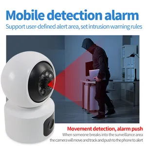 2024 4MP 10x Zoom H.265 Dual Lens Indoor PTZ Surveillance Camera Mobile Remote Control