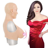 Prothèse mammaire en silicone complète pour homme, taille D E, pour cosplay, costume de fête d'Halloween, masque, déguisement, seins féminins