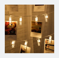 Guirlande lumineuse LED à piles avec 20 clips photo transparents, idéale pour les fêtes, les festivals et la décoration murale