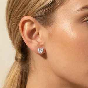 Elegant Heart Cut Lab Grown Diamond <b>Stud</b> <b>Earrings</b> for Women VVS1 Clarity <b>Fine</b> Jewelry Gift Anniversary Style - Product Image 4