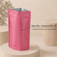 Sacs refermables en aluminium coloré en gros, en stock, résistants à l'humidité, réutilisables, personnalisables pour feuilles et épices