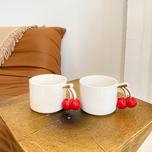 Mug à café en céramique avec poignée en forme de cerise 3D, mugs mignons pour filles - Product Image 5