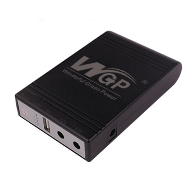 WGP103A Portable Battery Backup Multioutput Online USB 5V DC 9V 12V Powerbank Mini UPS for WiFi Router CCTV Camera Mobile Phone