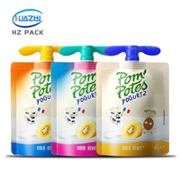Pochette à bec verseur en aluminium de qualité alimentaire sans BPA pour jus de fruits, yaourt, purée et smoothie pour bébé, 100 ml, 200 ml, emballage pour aliments liquides pour bébé