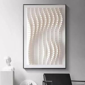 Trang trí nội thất 3D sóng bằng gỗ khắc tường nghệ thuật kích thước lớn đóng khung bức tranh cứu trợ handmade trừu tượng gỗ nghệ thuật trang trí bức tranh - Product Image 5