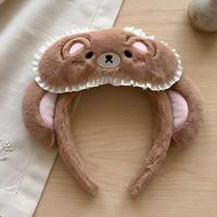 Masque pour les yeux en peluche coréen mignon avec oreilles d'ours, fait main de haute qualité, couleur personnalisable, bandeau pour femme, cadeau de fête