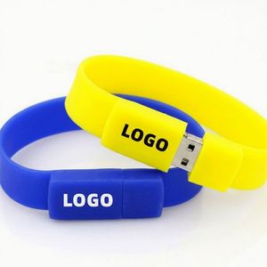 สายรัดข้อมือซิลิโคนพลาสติก USB แฟลชไดรฟ์ USB2.0/USB3.0โลโก้ที่กำหนดเองรองรับ2GB 4GB 8GB 16GB 32GB 64GB 128GB ขายส่ง - Product Image 3