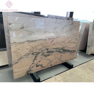 Élégante dalle de vanité en <span class=keywords><strong>marbre</strong></span> rose Statuario Rosso en pierre naturelle avec évier intégré design de salle de bain spa - Product Image 6