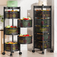 Prix préférentiel, étagère rotative pour légumes et fruits en acier au carbone, chariot roulant carré, étagère de rangement rotative pour condiments