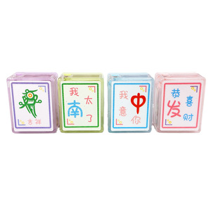 Perles pendentifs en acrylique Mahjong 3D, miniatures rectangulaires pour la fabrication de bijoux avec cordon de suspension, pièces en gros C-0448136110 - Product Image 1