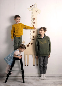 Tabla DE CRECIMIENTO DE jirafa, regla de madera duradera grabada, dormitorio para niños pequeños/uso escolar, palo de medición moderno, tablero de registro de crecimiento para bebés - Product Image 3
